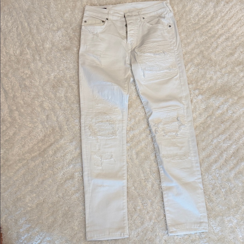 True Religion Men's White Skinny Jeans